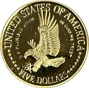 5 Dollars (Statue of Liberty Centennial) - Reverse