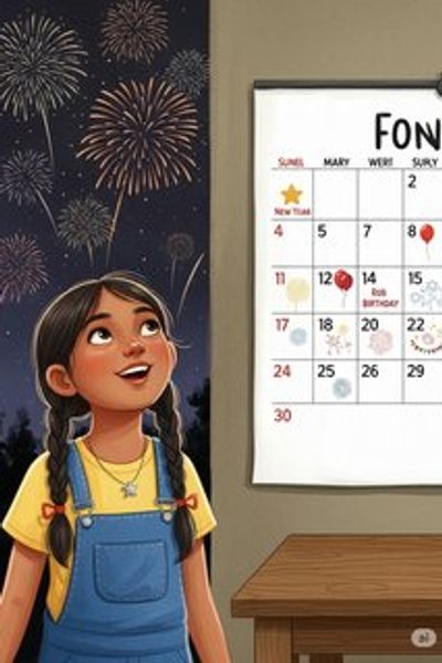 Anya's Year of Celebrations educational story for 7-12 years children in English featuring warm themes