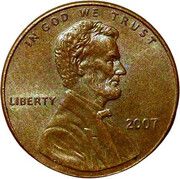 1 Cent "Lincoln Memorial Cent" (copper plated zinc) - Obverse