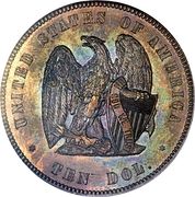 10 Dollars "1872 Eagle" (Pattern; gold) - Reverse