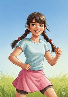 Sarah's Super Healthy Day! educational story for 7-12 years children in English featuring inspiring themes
