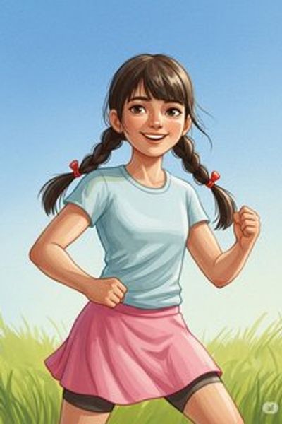 Sarah's Super Healthy Day! educational story for 7-12 years children in English featuring inspiring themes