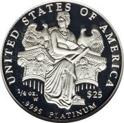 25 Dollars "American Platinum Eagle" (Bullion Coinage) - Reverse