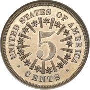 5 Cents "Shield Nickel" - Reverse