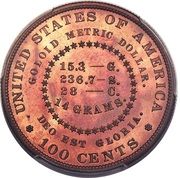 1 Dollar "1880 Goloid Metric Dollar" (Pattern; Copper) - Reverse
