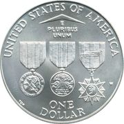 1 Dollar (Vietnam Veterans Memorial) - Reverse