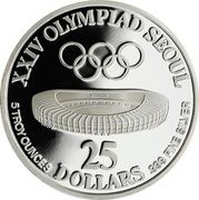 25 Dollars (XXIV Olympics) - Reverse