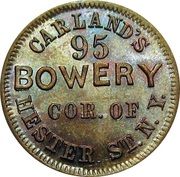 Civil War Merchant Token - Carland's (New York City, New York) - Obverse