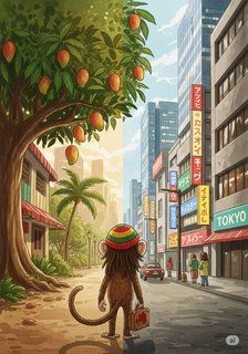 Rasta Monkey's Big Trip adventure story for 7-12 years children in English featuring humorous themes