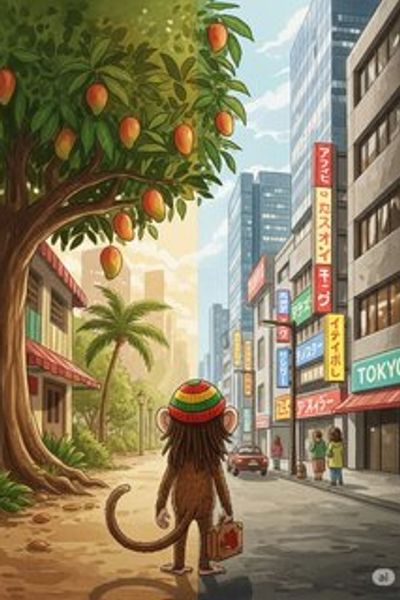 Rasta Monkey's Big Trip adventure story for 7-12 years children in English featuring humorous themes