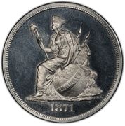 1 Dollar "1871 Dollar" (Pattern; aluminium) - Obverse