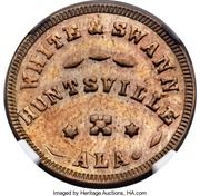 Civil War Token - White and Swann (Huntsville, Alabama) - Obverse