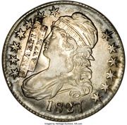 50 Cents - Hard Times (Bust Half Dollar Counterstamped J. Martine, Fayetteville N.C) - Obverse