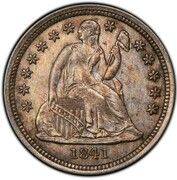 1 Dime "Seated Liberty Dime" (with stars, no arrows) - Obverse