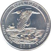 ¼ Dollar "Washington Quarter" (Block Island National Wildlife Refuge, Rhode Island) - Reverse
