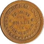 1 Cent (Civil War Token - Army and Navy/Shall Be Preserved) - Reverse
