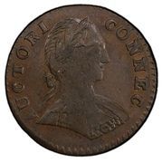 ½ Penny - Copper "Small Head Right, ET LIB" - Obverse