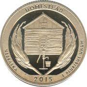 ¼ Dollar "Washington Quarter" (Homestead National Monument of America, Nebraska) - Reverse