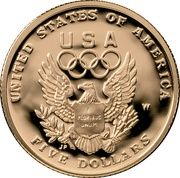 5 Dollars (XXV Olympic Games) - Reverse
