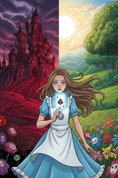 Alice and the Great Erasure fantasy story for 7-12 years children in English featuring tense themes