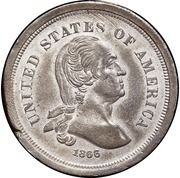5 Cents "1866 Nickel Without Rays" (Pattern; lead) - Obverse