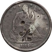 ½ Dollar (Counterstamped) - Obverse