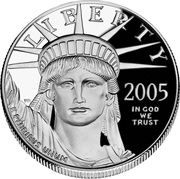 100 Dollars "American Platinum Eagle" (Bullion Coinage) - Obverse