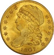 5 Dollars (Capped, Draped Bust) - Obverse