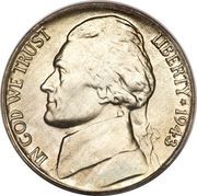 5 Cents "Jefferson Wartime Nickel" (1st portrait) - Obverse