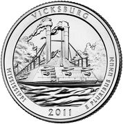 ¼ Dollar "Washington Quarter" (Vicksburg National Military Park, Mississippi - Silver Proof) - Reverse