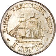 5 Cents - Frederik VII - Reverse