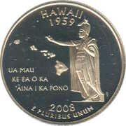¼ Dollar "Washington Quarter" (Hawaii) - Reverse