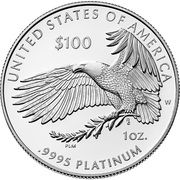 100 Dollars "American Platinum Eagle" (Bullion Coinage) - Reverse
