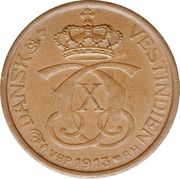 1 Cent / 5 Bit - Christian X - Obverse
