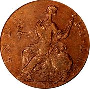 Copper "Mailed Bust Facing Left, Horned Bust" - Reverse