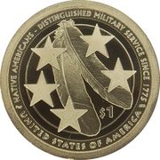 1 Dollar "Native American Dollar" (Native Americans in the US Military) - Reverse