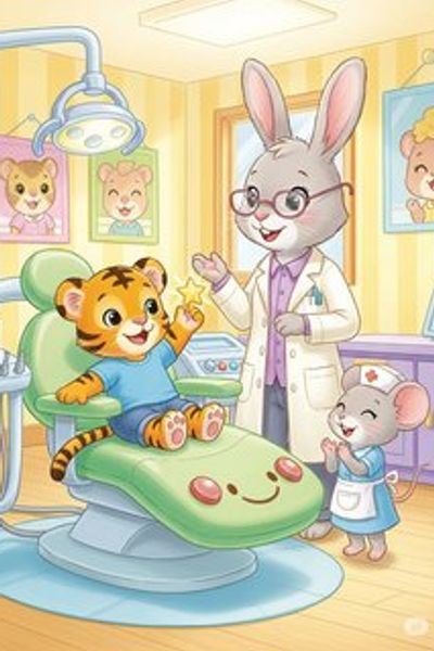 Max the Tiger's Brave Visit educational story for 3-6 years children in English featuring warm themes
