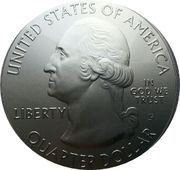 ¼ Dollar "Washington Quarter" (Denali National Park and Preserve Alaska - Silver 5 oz Bullion) - Obverse