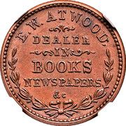 Cent - Civil War Merchant Token - E.W. Atwood Book Dealer (Bridgeport, Connecticut) - Obverse