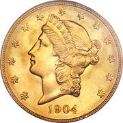 20 Dollars (Liberty Head - Double Eagle, With motto) - Obverse