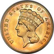 3 Dollars "Indian Princess Head" - Obverse