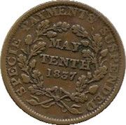 Hard Times Token "May Tenth" (Phoenix Variety) - Reverse