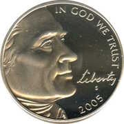 5 Cents "Jefferson Nickel" (Westward Journey, Ocean View) - Obverse