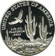 25 Dollars "American Platinum Eagle" (Bullion Coinage) - Reverse