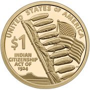 1 Dollar "Native American Dollar" (Indian Citizenship Act of 1924) - Reverse