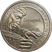 1 Dollar "Native American Dollar" (Sequoyah of the Cherokee Nation) - Reverse
