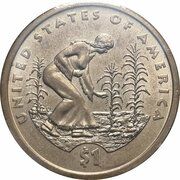 1 Dollar "Native American Dollar" (Spread of Three Sisters Agriculture) - Reverse