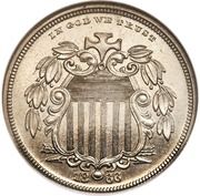 5 Cents "1866 Shield Nickel With Rays" (Pattern; nickel) - Obverse