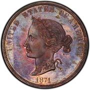 10 Dollars "1874 Eagle" (Pattern; copper) - Obverse