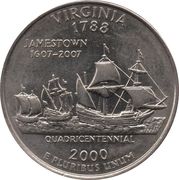 ¼ Dollar "Washington Quarter" (Virginia) - Reverse